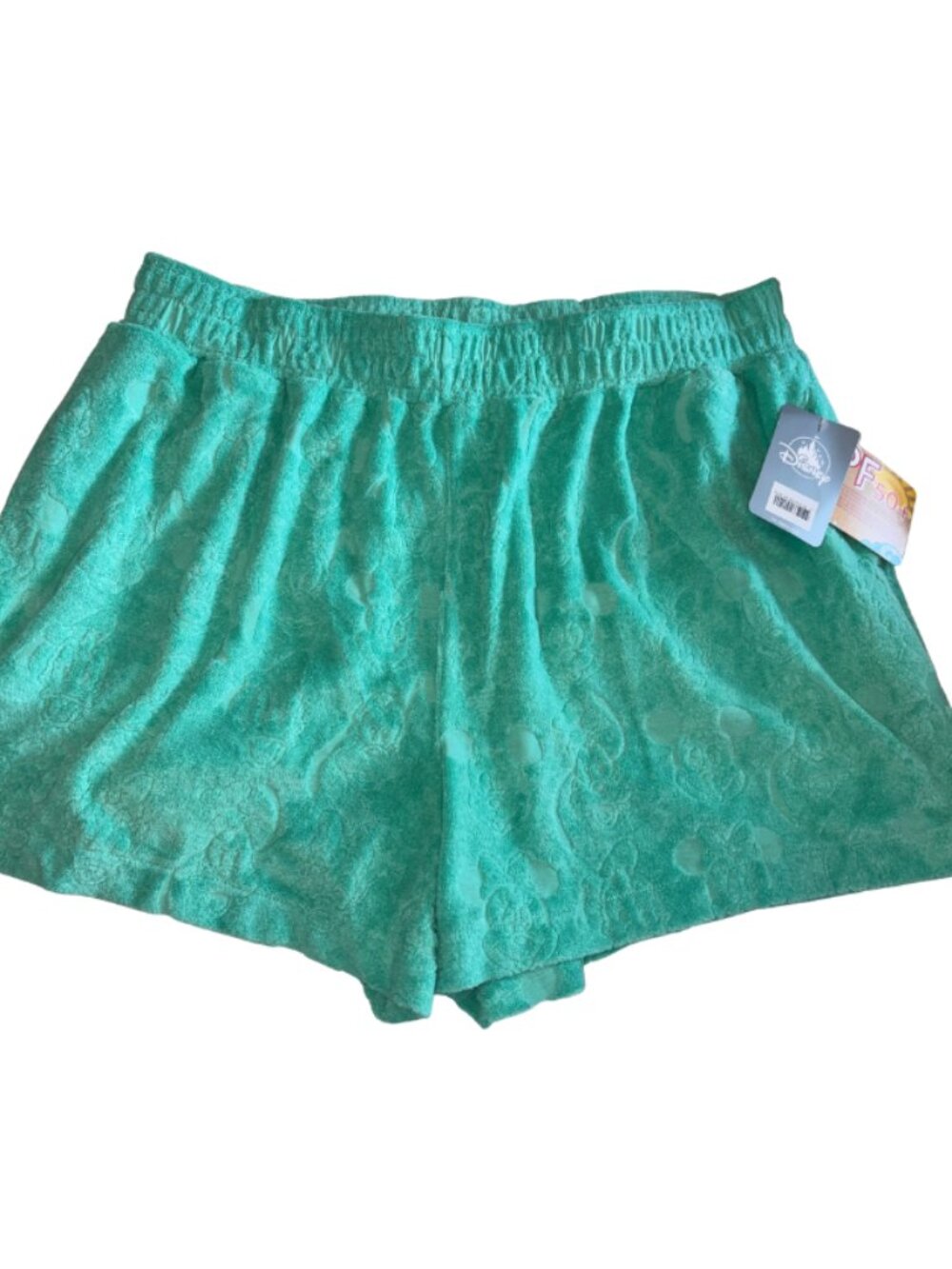 Green Disney terry shorts NWT L large